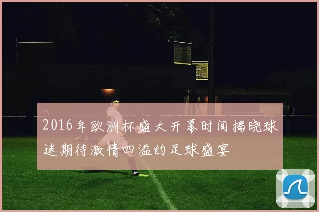 2016年欧洲杯盛大开幕时间揭晓球迷期待激情四溢的足球盛宴